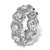 4.60 TCW Cubic Zirconia Halo Crossover Eternity Ring in Platinum-plated Sterling Silver