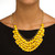 2 Piece Yellow Bib Necklace and Cluster Earrings Set in Yellow Goldtone