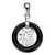 Genuine Black Jade Round "Fortune" Pendant in Sterling Silver 3/4"