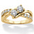 Round Cubic Zirconia 2-Stone Engagement Ring 1.20 TCW in 14k Gold-plated Sterling Silver