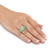 Genuine Green Jade "Longevity" Ring in Solid 10k Yellow Gold