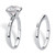 Round Cubic Zirconia 2-Piece Solitaire Bridal Ring Set 3 TCW Platinum-Plated