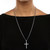 Cross Pendant in Sterling Silver with Stainless Steel Chain 24"