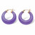 Lavender Jade 14k Yellow Gold Hoop Earrings (1")