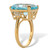 Genuine Emerald-Cut Blue and White Topaz Cocktail Ring 18.92 TCW 18k Gold-Plated Sterling Silver
