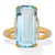 Emerald-Cut Blue and White Topaz Cocktail Ring 14.8 TCW 18k Gold-Plated Sterling Silver