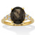 Genuine Oval-Cut Smoky Topaz and White Topaz Accent Ring 4.74 TCW 14k Gold-Plated Sterling Silver