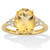 Genuine Yellow Oval Cut Citrine and White Topaz Ring 3.49 T.W. 14k Gold-Plated Sterling Silver