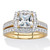 Princess-Cut Created White Sapphire 2-Piece Halo Wedding Ring Set 2.60 TCW in 18K Gold Plated Sterling Silver
