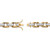 Men's Diamond Accent Pave-Style Two-Tone Fancy-Link Bracelet Yellow Gold-Plated 9.5"