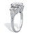 Round Cubic Zirconia Engagement Ring 5.38 TCW Platinum Plated Sterling Silver