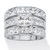 Princess Cut Cubic Zirconia 3 Piece Channel Set Bridal Ring Set 3.74 TCW Platinum Over Sterling Silver