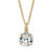 Round Cut Cubic Zirconia Drop Pendant with CZ Accents 4.05 TCW Gold-plated Sterling Silver With 18-20" Chain