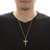 Men's Cross Pendant in Gold-Ion Plated Stainless Steel with Chain 24"