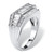 Men's 4.28 TCW Baguette Cut Cubic Zirconia Platinum-plated Sterling Silver Classic Ring