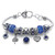 Simulated Birthstone Crystal Bali-Style Beaded Charm Bracelet in Antiqued Silvertone 8"