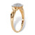 Diamond Accent Round Two-Tone Gold-Plated Cluster Crossover Ring