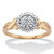 Diamond Accent Round Two-Tone Gold-Plated Cluster Crossover Ring