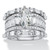 Marquise-Cut Cubic Zirconia 3-Piece Wedding Ring Set 5.38 TCW in Platinum-plated Sterling Silver