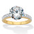 Round Cut Cubic Zirconia Engagement Ring 4.18 TCW 18k Two-Tone Gold-plated Sterling Silver