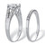 Round Cubic Zirconia Spit-Shank 2 Piece Bridal Ring Set 2.30 TCW Platinum-plated Sterling Silver