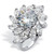 Round and Marquise Cut Cubic Zirconia Cocktail Ring 7.50 TCW Platinum over Sterling Silver
