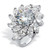 Round and Marquise Cut Cubic Zirconia Cocktail Ring 7.50 TCW Platinum-plated Sterling Silver