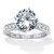 Round Cubic Zirconia Curved Shank Engagement Ring 4.26 TCW Platinum-plated Sterling Silver