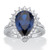 Pear-Cut Blue Cubic Zirconia 2-Piece Halo Bridal Ring Set 4.82 TCW Platinum over Sterling Silver