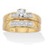 Round Cubic Zirconia 2 Piece Bridal Ring Set .57 TCW Two-Tone 18k Gold-plated Sterling Silver