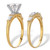 Round and Baguette Cubic Zirconia  2 Piece Bridal Ring Set 3.50 TCW Two-Tone Gold-Plated Sterling Silver