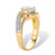Round Cubic Zirconia Bypass Engagement Ring 2.40 TCW,18k Gold-plated Sterling Silver