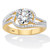 Round Cubic Zirconia Bypass Engagement Ring 2.40 TCW,18k Gold-plated Sterling Silver