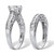 Round and Princess-Cut Cubic Zirconia Channel-Set 2 Piece Bridal Ring Set 3.08 TCW  Platinum over Sterling Silver