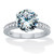 Round Cut Pave' Cubic Zirconia Engagement Ring 4.18 TCW Platinum-plated Sterling Silver.