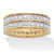 Round Cubic Zirconia Double-Row Gender-Neutral Eternity Ring 2.05 TCW 14k Gold over Sterling Silver