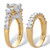 Round and Princess-Cut CZ  2 Piece Bridal Ring Set 4.69 CTW Two-Tone 18k Gold-plated Sterling Silver