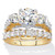 Round and Princess-Cut CZ  2 Piece Bridal Ring Set 4.69 CTW Two-Tone 18k Gold-plated Sterling Silver