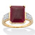 Emerald-Cut Genuine Red Ruby and White Topaz Cocktail Ring 6.65 TCW 14k Gold-plated Sterling Silver
