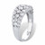 1.60 TCW Round Cubic Zirconia Platinum-plated Sterling Silver Triple-Row Anniversary Ring