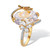 Cushion-Cut Cubic Zirconia Butterfly Cocktail Ring 9.8 TCW Gold-Plated