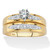 Round Cubic Zirconia 2 Piece Bridal Ring Set .64 TCW Two-Tone 18K Gold-plated Sterling Silver