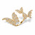 Round Crystal Adjustable Butterfly Ring in Goldtone