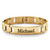 Men's Personalized ID Bracelet in Yellow Gold Ion-Plated Stainless Steel 8 1/2"