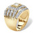 Men's Square-Cut Cubic Zirconia Multi-Row Ring 2.89 TCW in 14k Yellow Gold over Sterling Silver