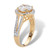 Round Cubic Zirconia Halo Engagement Ring 3 TCW Yellow Gold-Plated