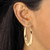 Puffed Hoop Earrings in 18k Yellow Gold over Sterling Silver 1 7/8"