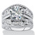 Round Cubic Zirconia 2-Piece Multi-Row Jacket Wedding Ring Set 4.26 TCW in Platinum-plated Sterling Silver