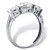 Round Cubic Zirconia 3-Stone Bar-Set Wedding Engagement Ring 2.50 TCW in Solid 10k White Gold