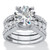 Round Cubic Zirconia 2-Piece Multi-Row Jacket Wedding Ring Set 4.80 TCW in Platinum over Sterling Silver